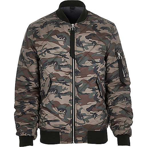 jacques-vertuk Green camo print quilted jacket 296480 men Coats / Jackets