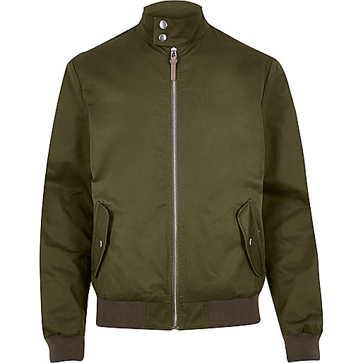 jacques-vertuk Green casual funnel neck Harrington jacket 300132 men Coats / Jackets