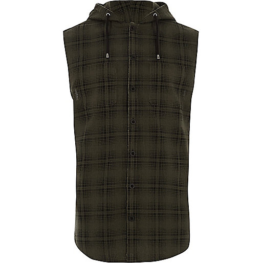 river island loafers sale,jacques-vertuk Sale Green check hooded sleeveless shirt men 302267