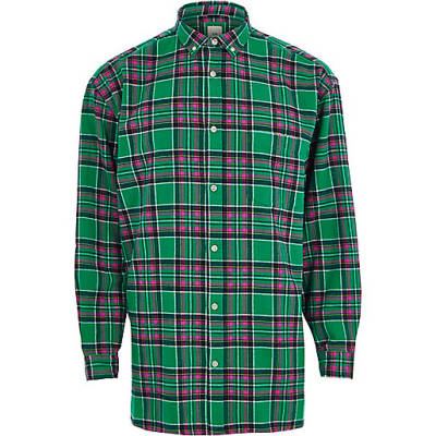 jacques-vertuk Green check long sleeve oversized shirt 302120 men Shirts Long Sleeve Shirts