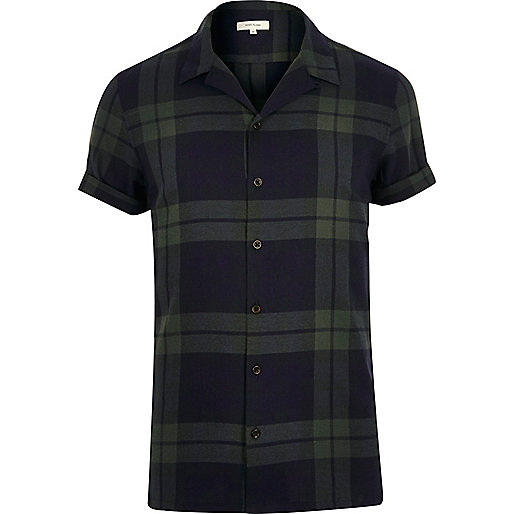 backless loafers river island,jacques-vertuk Stores Green check revere collar shirt men 293120