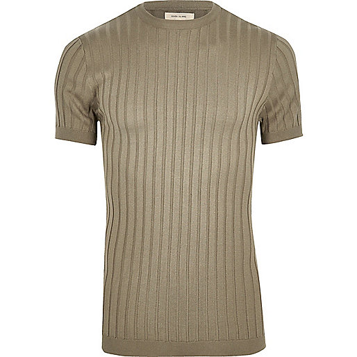 shearling jacket river island,jacques-vertuk South Africa Green chunky ribbed muscle fit T-shirt men 298903