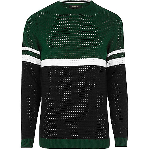 jacques-vertuk Green color block sweater 299147 men Jumpers / Cardigans