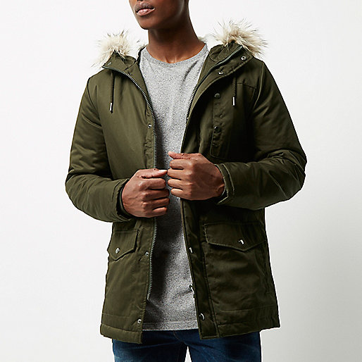 river island bow heels,jacques-vertuk London Green faux fur hooded parka jacket men 295111