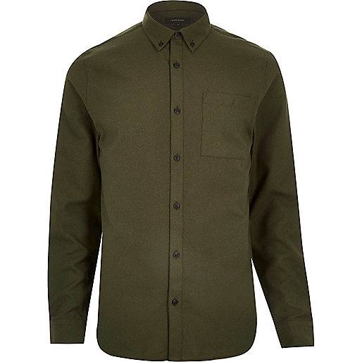 jacques-vertuk Green flannel long sleeve slim shirt 287297 men Shirts