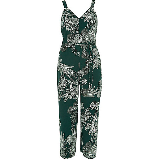 river island bag straps,jacques-vertuk Shop Green floral frill bow back culotte jumpsuit women 707185