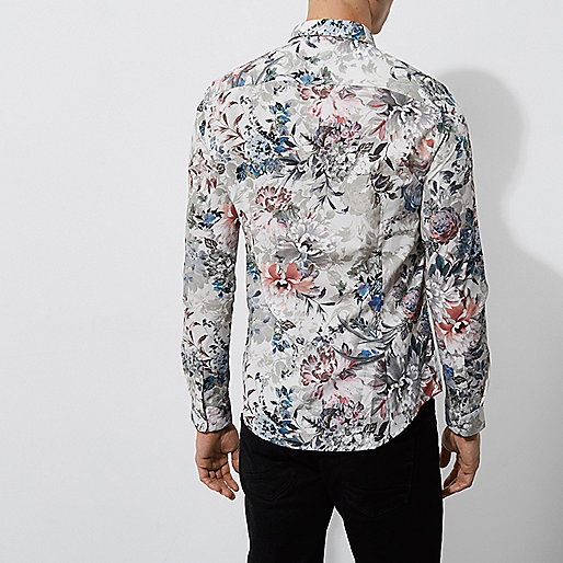 asos river island shoes,jacques-vertuk Male Clothing Green floral print slim fit shirt Long Sleeve Shirts Shirts men