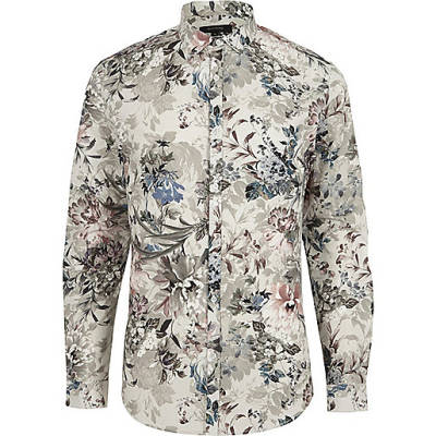 asos river island shoes,jacques-vertuk Male Clothing Green floral print slim fit shirt Long Sleeve Shirts Shirts men