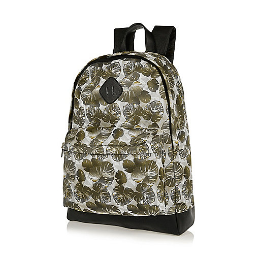 jacques-vertuk Green leaf print mesh backpack 286128 men Bags