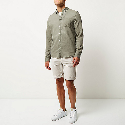 river island christmas sale,jacques-vertuk Ireland Online Shopping Green linen-rich shirt Shirts Sale men