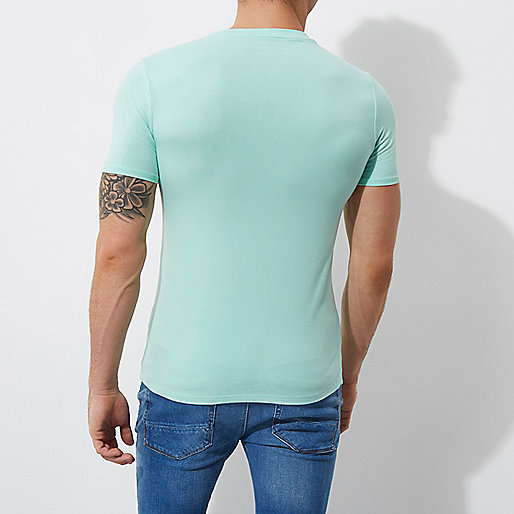 river island website,Ladies jacques-vertuk Clothes Green muscle fit crew neck T-shirt T-shirts T-Shirts / Tanks men