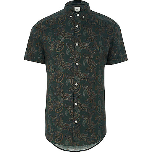 rue saint dominique bag river island,jacques-vertuk Ireland Green paisley print short sleeve shirt men 304011