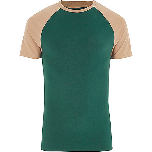 jacques-vertuk Green raglan sleeve muscle fit T-shirt 302987 men T-Shirts / Vests T-shirts