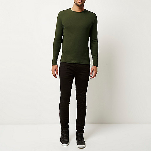 green velvet dress river island,jacques-vertuk UK Sale Green ribbed slim fit long sleeve T-shirt men 292944