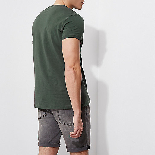 river island black over the knee boots,jacques-vertuk Ireland Green rolled sleeve pocket T-shirt men 301154