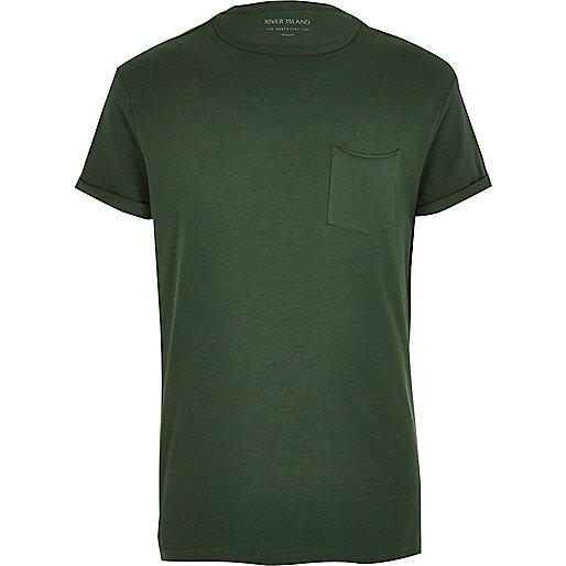 jacques-vertuk Green rolled sleeve pocket T-shirt 301154 men T-Shirts / Vests T-shirts