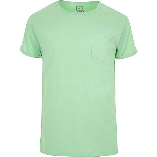 river island mens messenger bag,jacques-vertuk Outlet Green rolled sleeve pocket T-shirt men 301907