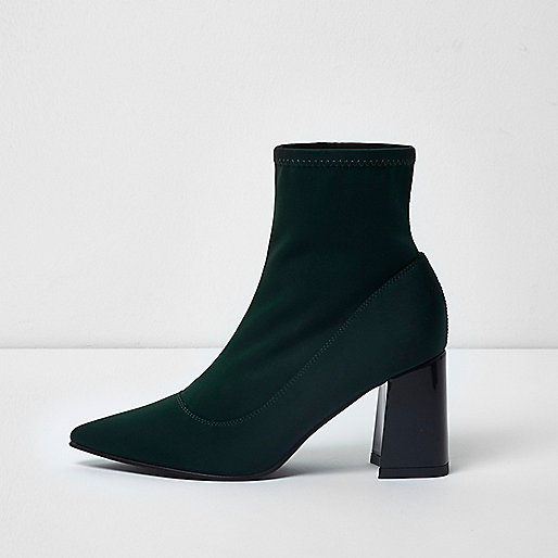 jacques-vertuk Green scuba pointed sock heels 706225 women Shoes / Boots Boots