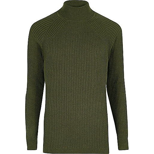 jacques-vertuk Green slim fit roll neck sweater 297084 men Jumpers / Cardigans