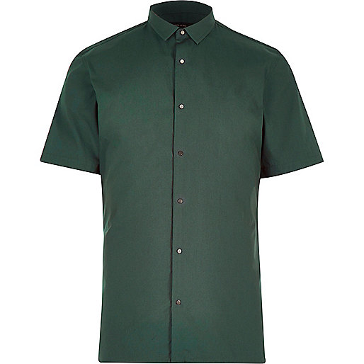 jacques-vertuk Green slim popper front slim shirt 288581 men Shirts