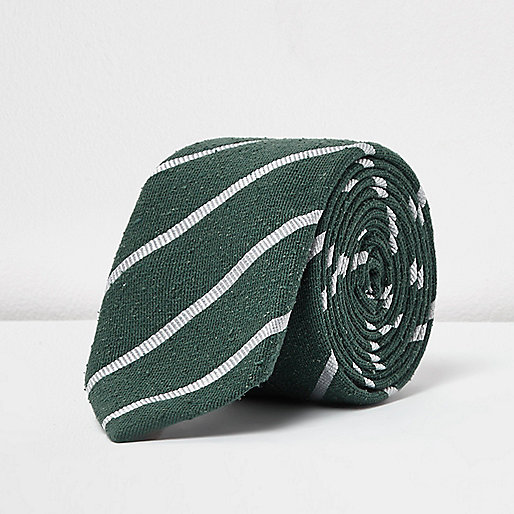 jacques-vertuk Green stripe smart tie 296105 men Accessories