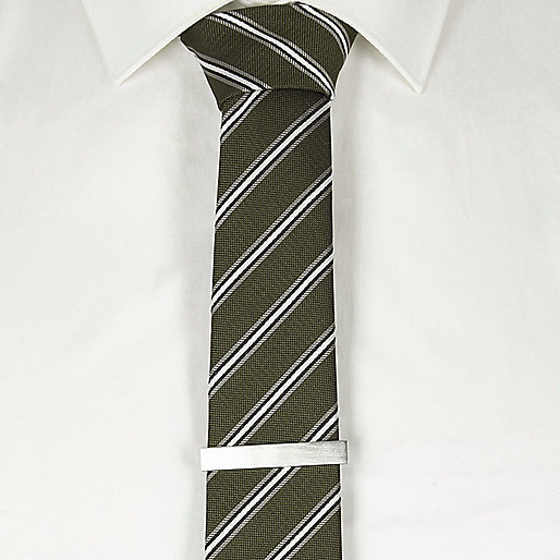 black patent bag river island,jacques-vertuk Online Green stripe tie with clip men 303454