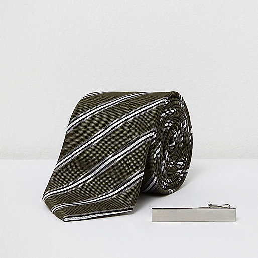 black patent bag river island,jacques-vertuk Online Green stripe tie with clip men 303454