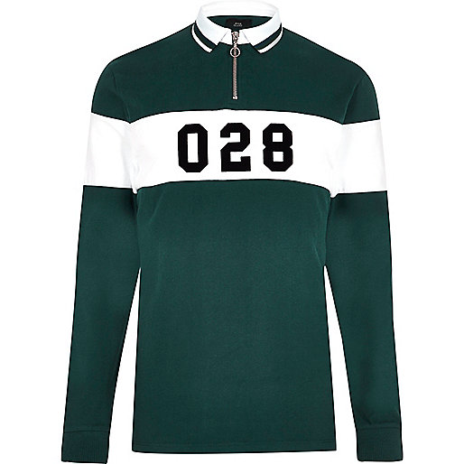 jacques-vertuk Green tipped rugby polo shirt 301398 men Polo Shirts