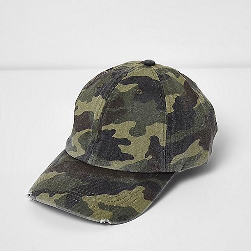 jacques-vertuk Green washed camo baseball cap 301881 men Accessories Hats