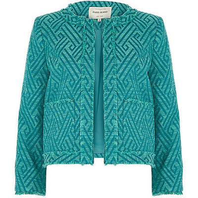 jacques-vertuk Green zig zag fringe trophy jacket 697132 women Coats / Jackets