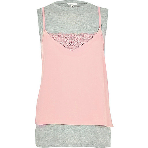 jacques-vertuk Grey 2 in 1 cami top 688366 women Tops