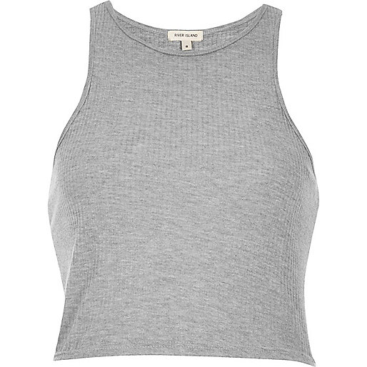 jacques-vertuk Grey '90s ribbed crop top 680083 women Tops