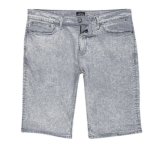 jacques-vertuk Grey acid wash skinny fit shorts 298770 men Shorts Casual Shorts