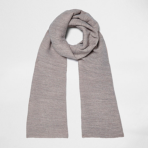 jacques-vertuk Grey and pink rib color block scarf 704028 women Accessories Scarves