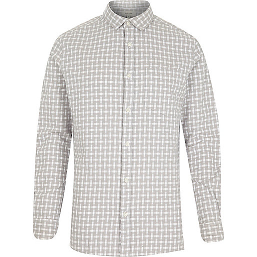 river island tapered jeans,jacques-vertuk Shopping Grey basket weave check shirt Shirts Sale men