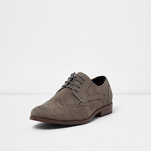 about river island,jacques-vertuk Satin Grey brogues Shoes Shoes / Boots men