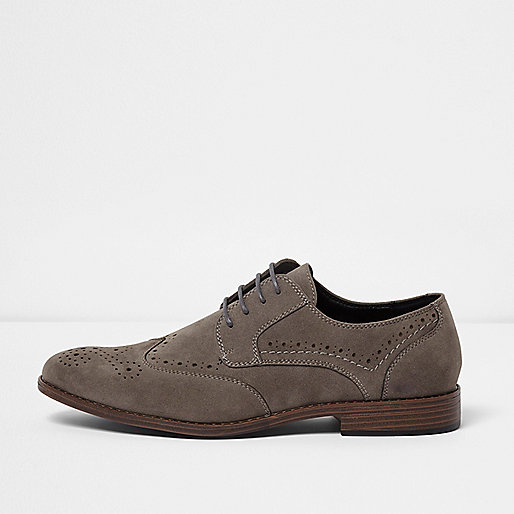 about river island,jacques-vertuk Satin Grey brogues Shoes Shoes / Boots men