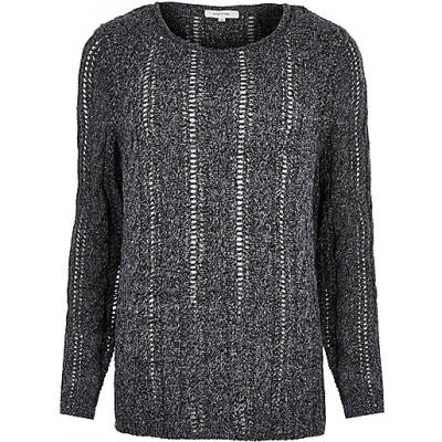 jacques-vertuk Grey brushed cable knit sweater 287064 men Jumpers / Cardigans