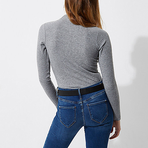 gold platform heels river island,jacques-vertuk Womens Denim Shirt Grey brushed rib high neck sweater Plain T-Shirts / Tanks T-Shirts & Tanks Tops women