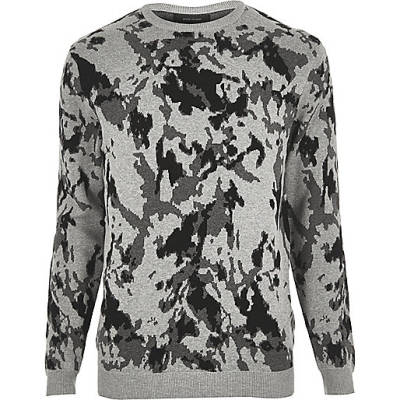 jacques-vertuk Grey camo sweater 296036 men Jumpers / Cardigans