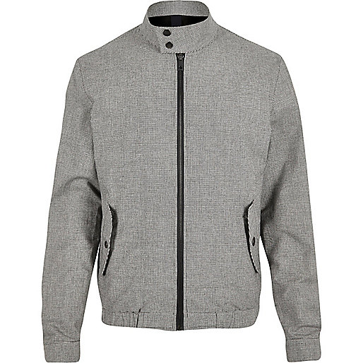 green suit river island,jacques-vertuk Outlet Grey check funnel neck harrington jacket men 293107