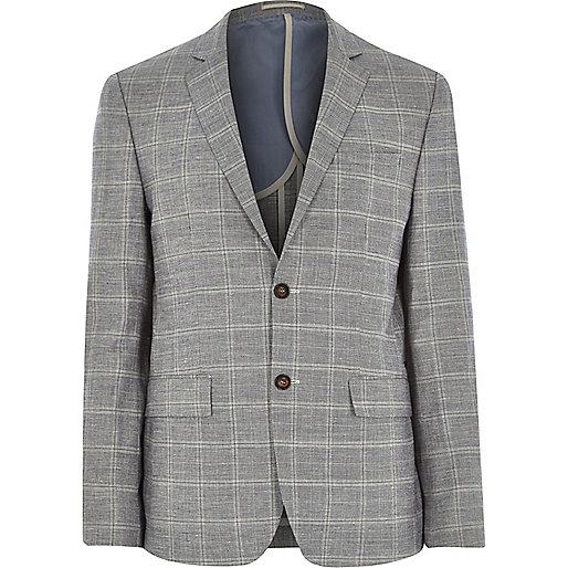 river island messenger bag,jacques-vertuk Shop Grey check linen-blend slim suit jacket men 285281