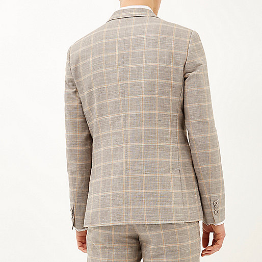 black and white shoes river island,jacques-vertuk South Africa Grey check linen-blend smart suit jacket men 285821