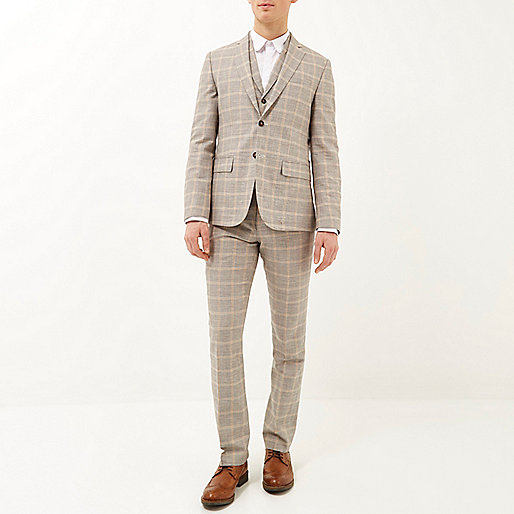 black and white shoes river island,jacques-vertuk South Africa Grey check linen-blend smart suit jacket men 285821