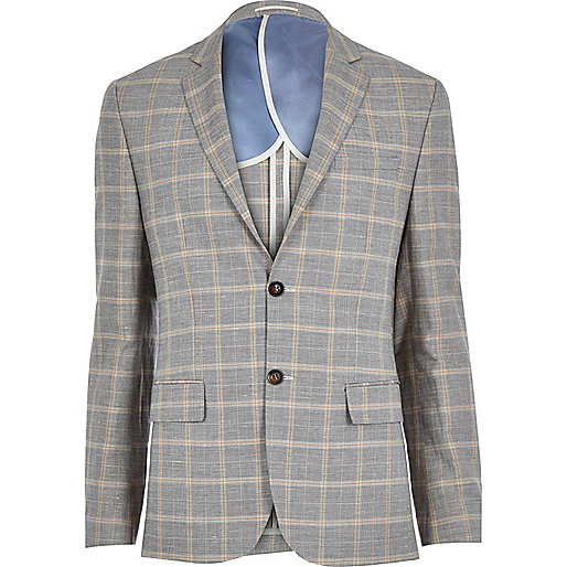 black and white shoes river island,jacques-vertuk South Africa Grey check linen-blend smart suit jacket men 285821