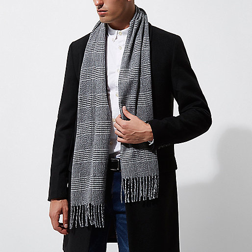 river island luggage sale,jacques-vertuk Shoes Uk Grey check scarf Scarves / Gloves Accessories men