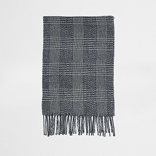 jacques-vertuk Grey check scarf 304130 men Accessories Scarves / Gloves