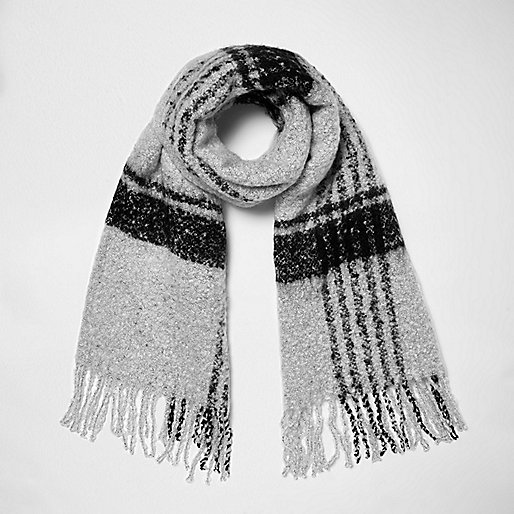 jacques-vertuk Grey check scarf 706109 women Accessories Scarves