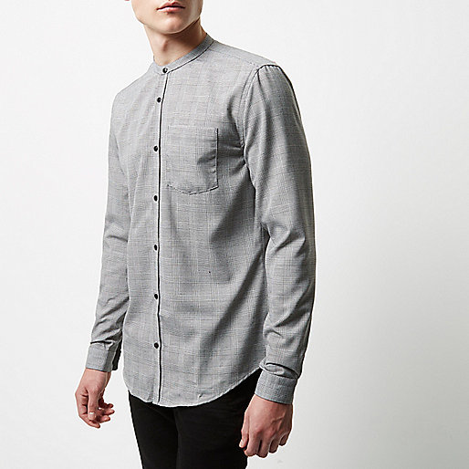 river island flat boots,jacques-vertuk Dresses Online Grey check slim fit grandad shirt Shirts Sale men