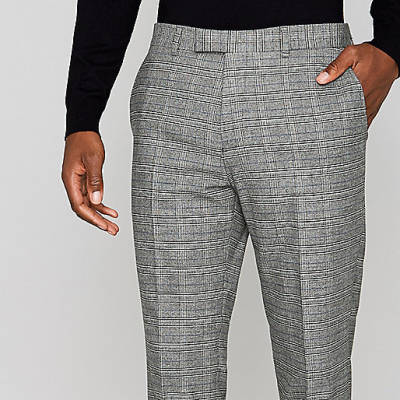 river island sandals wide fit,jacques-vertuk Canada Grey check stretch slim fit suit pants Suit Pants Suits men